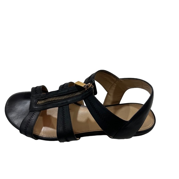 Michael Kors Berkley Flat Women Black Strappy Open Toe Slingback Sandals Sz 9M - Picture 8 of 13